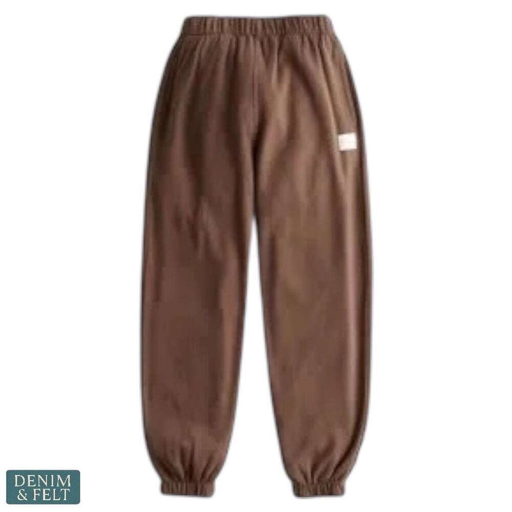 Hollister California Brown Fleece Jogger Sweatpants Adjustable Rise Teen XS Cozy